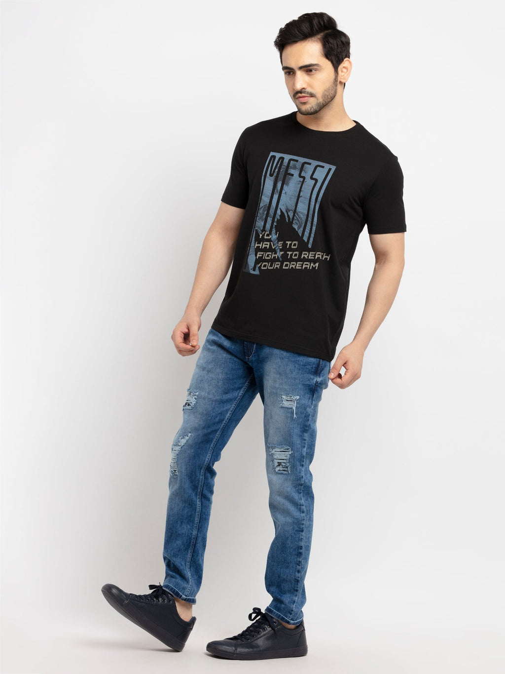 Mens Printed Round Neck T-Shirt