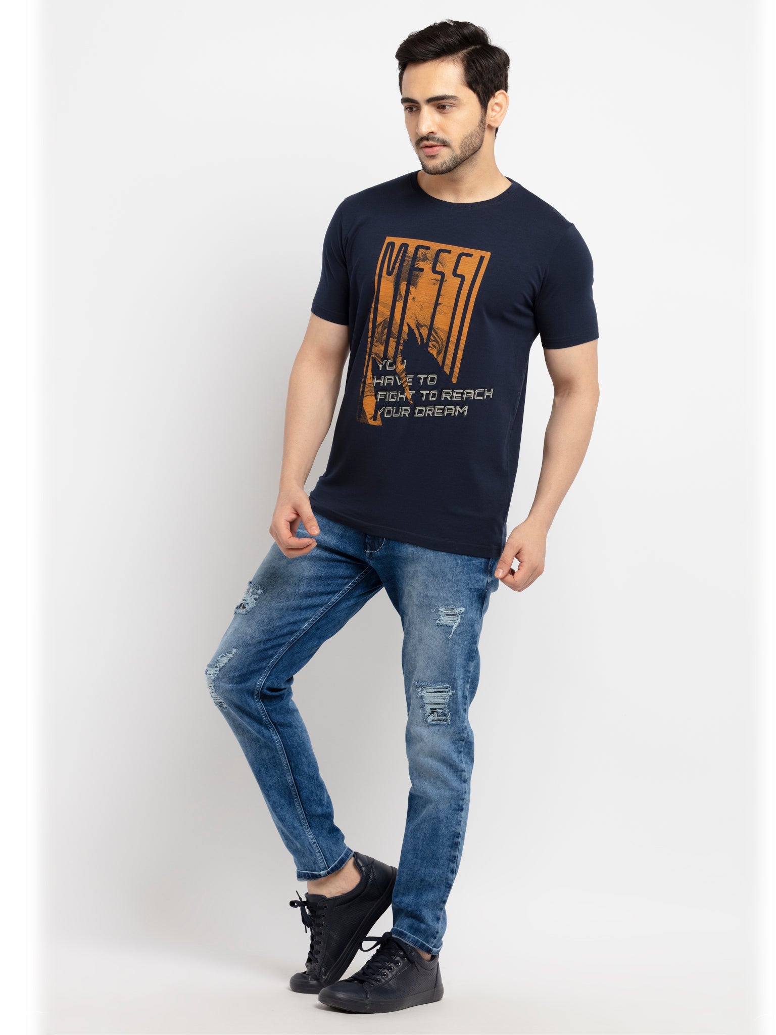 Mens Printed Round Neck T-Shirt