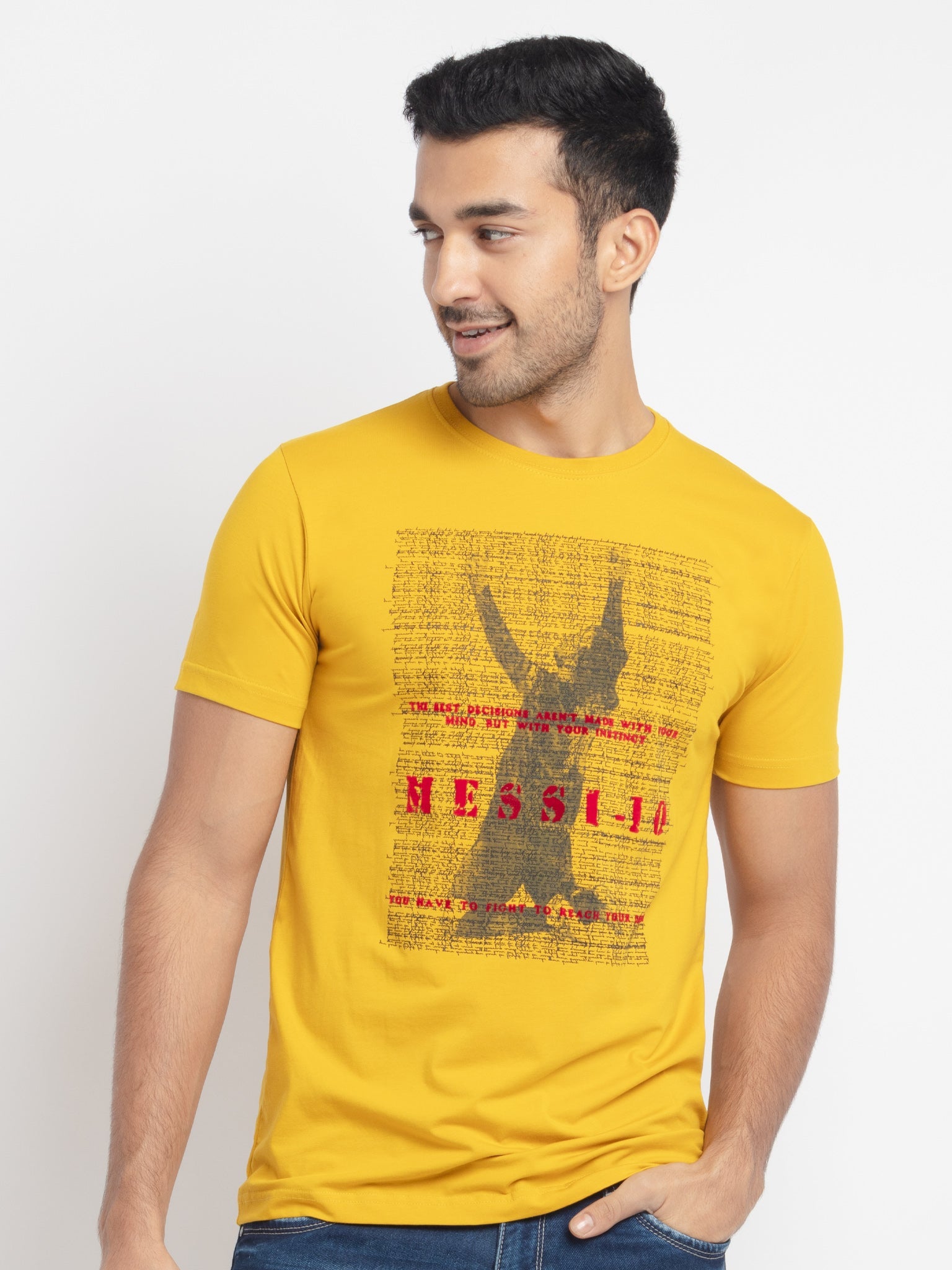 Status Quo |Printed Regular Fit Round Neck T-shirt - 3XL, 4XL, 5XL