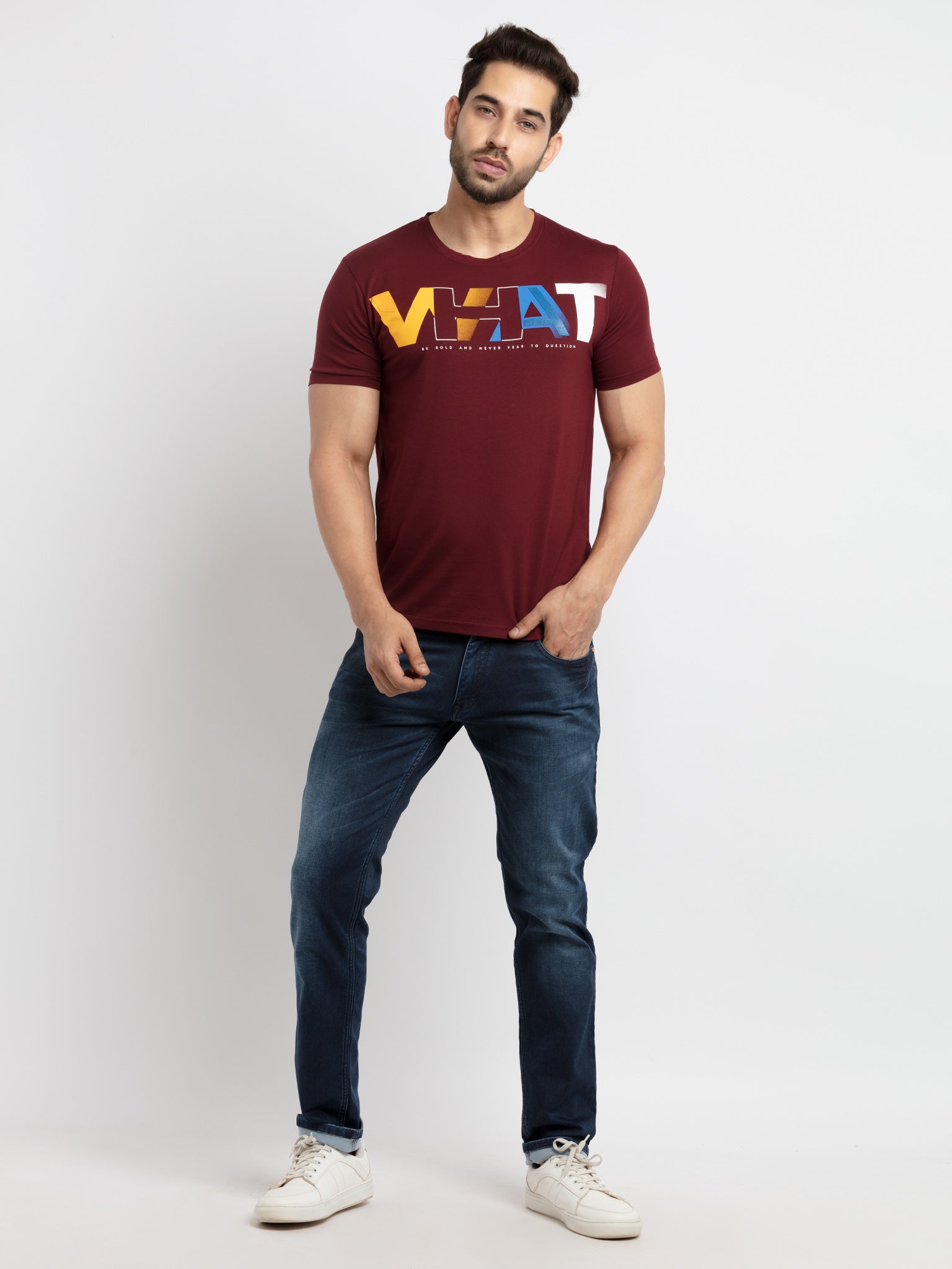 Mens Printed Round Neck T-Shirt