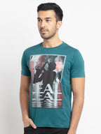 Mens Regular Fit Round Neck Printed T-Shirt