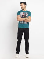 Mens Regular Fit Round Neck Printed T-Shirt