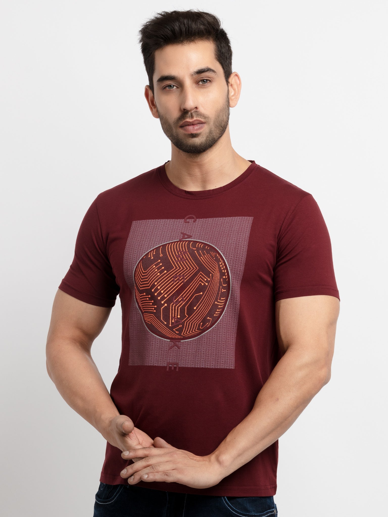 Mens Printed Round Neck T-Shirt Main image