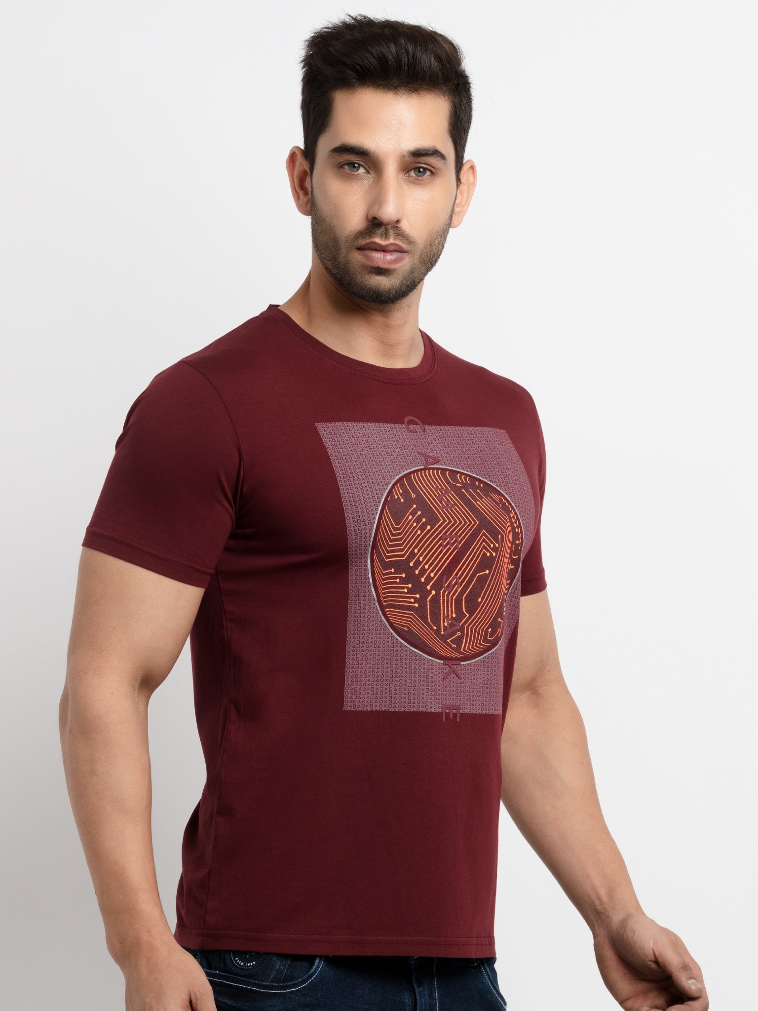 Mens Printed Round Neck T-Shirt
