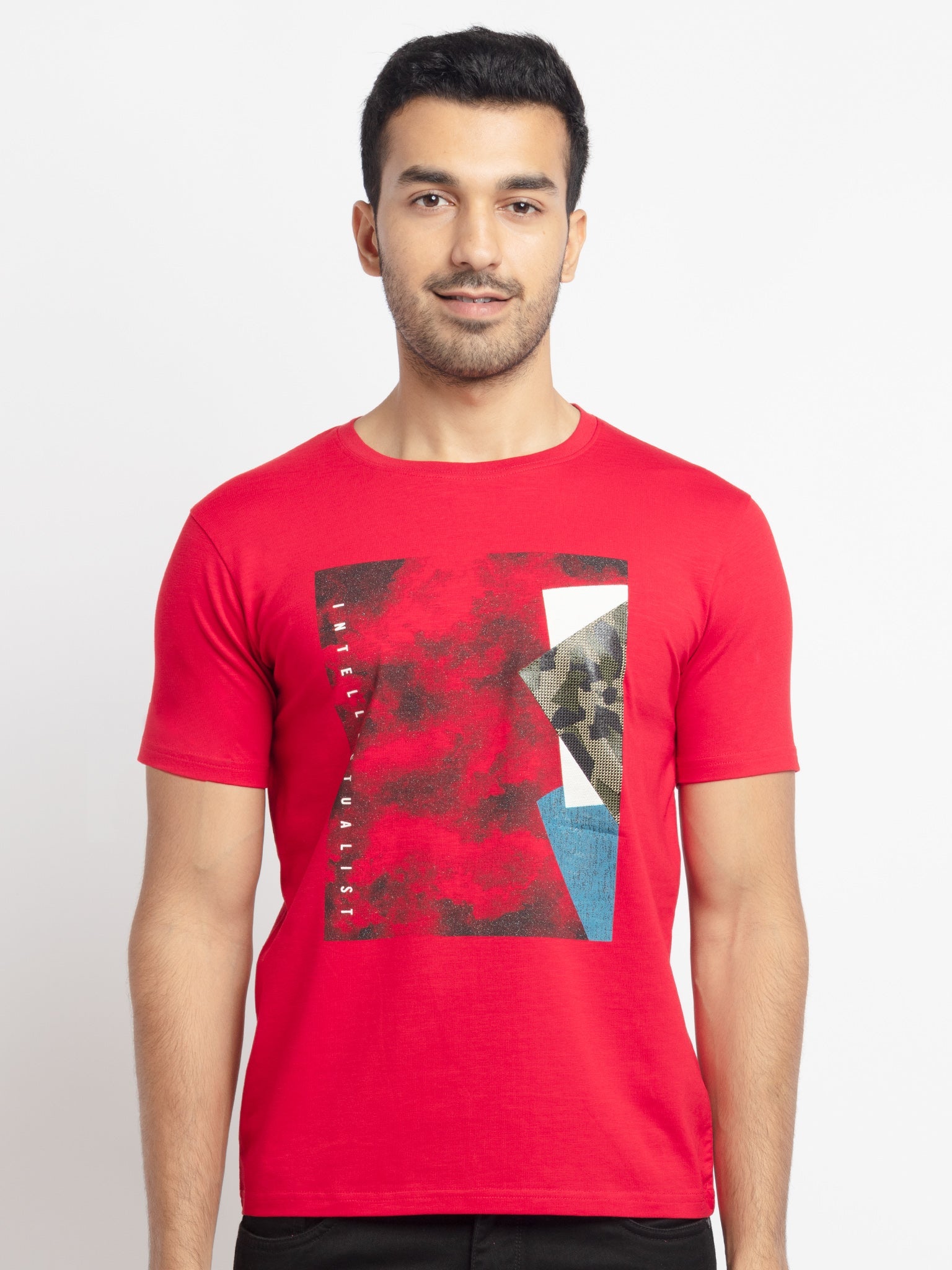 Status Quo |Printed Regular Fit Round Neck T-shirt - 3XL, 4XL, 5XL