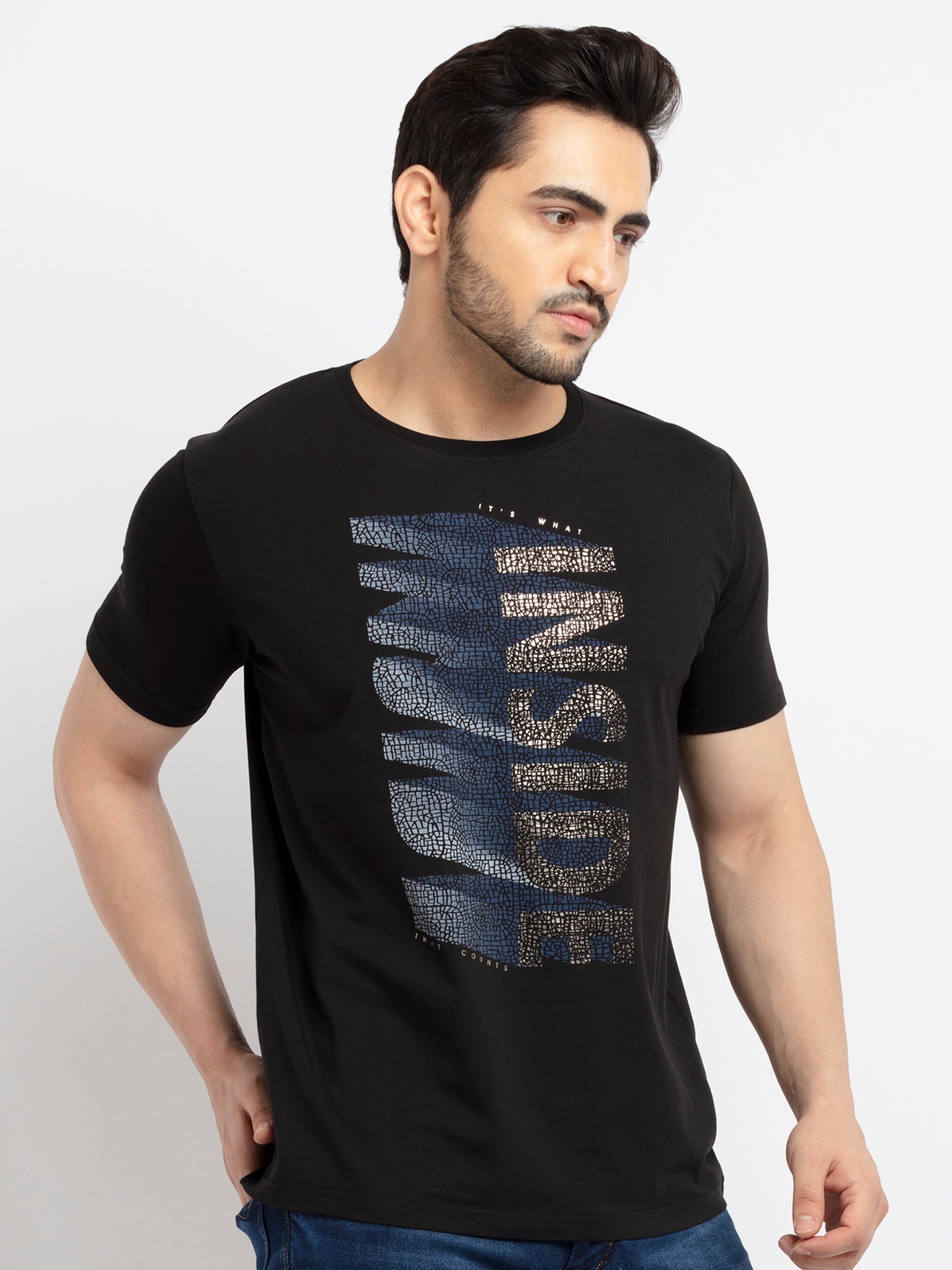 Mens Printed Round Neck T-Shirt