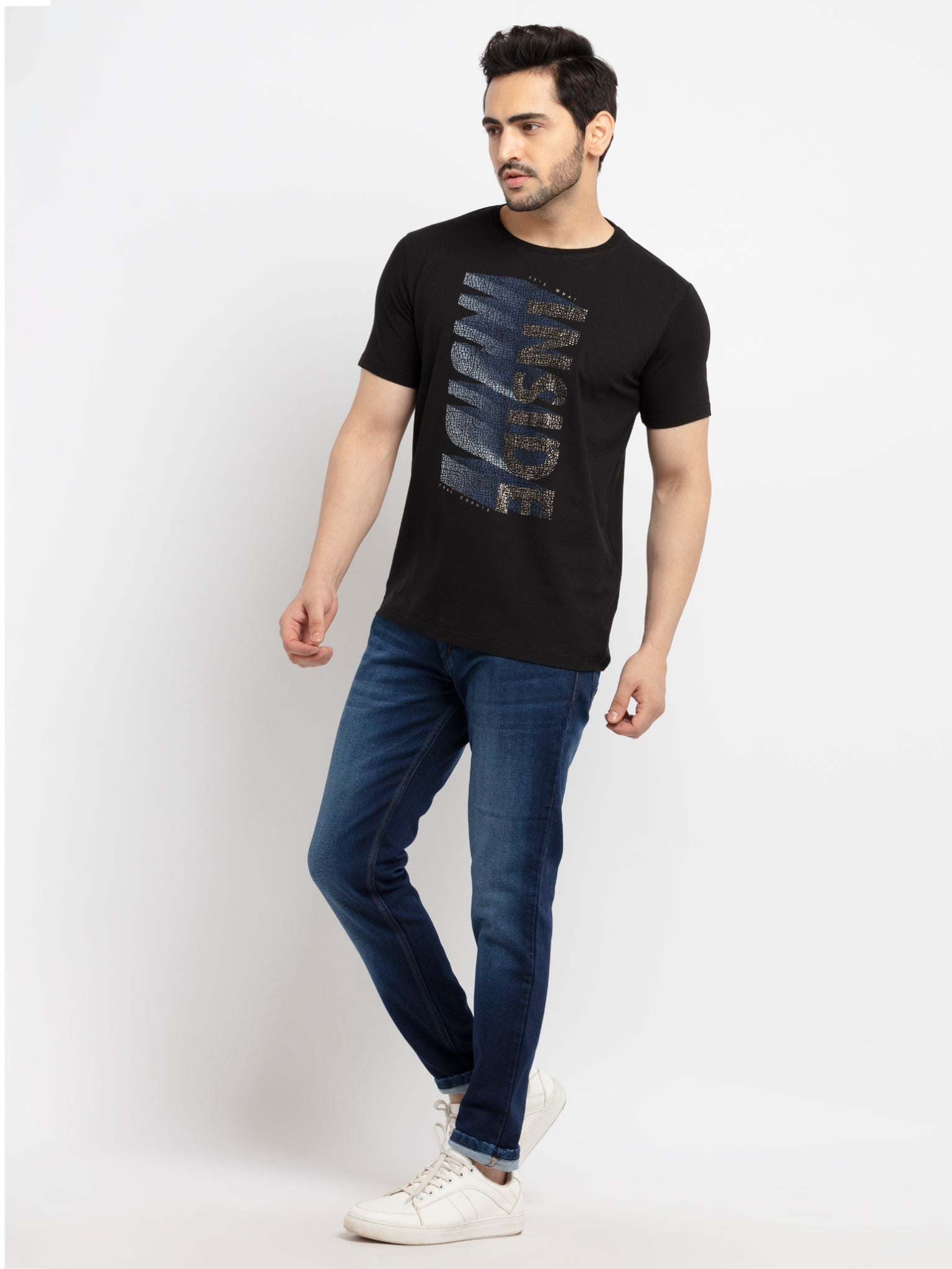 Mens Printed Round Neck T-Shirt