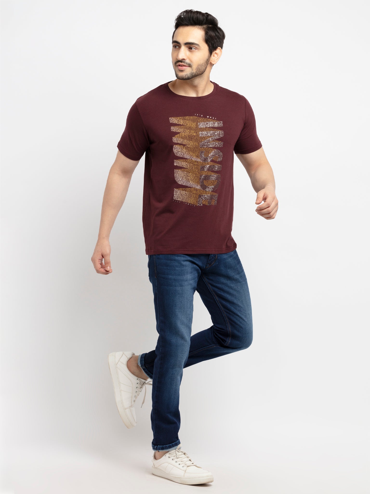 Mens Printed Round Neck T-Shirt