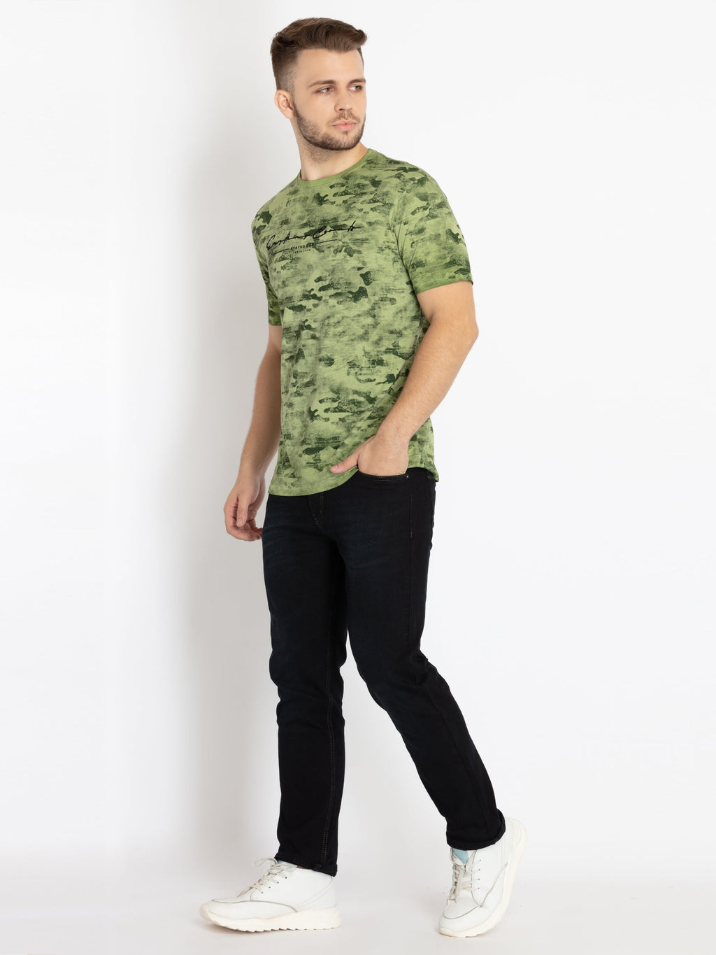 Mens Printed Round Neck T-shirt