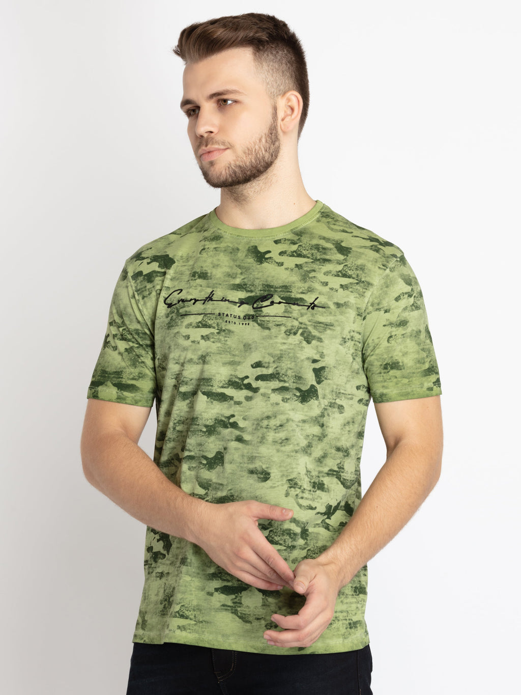 Mens Printed Round Neck T-shirt
