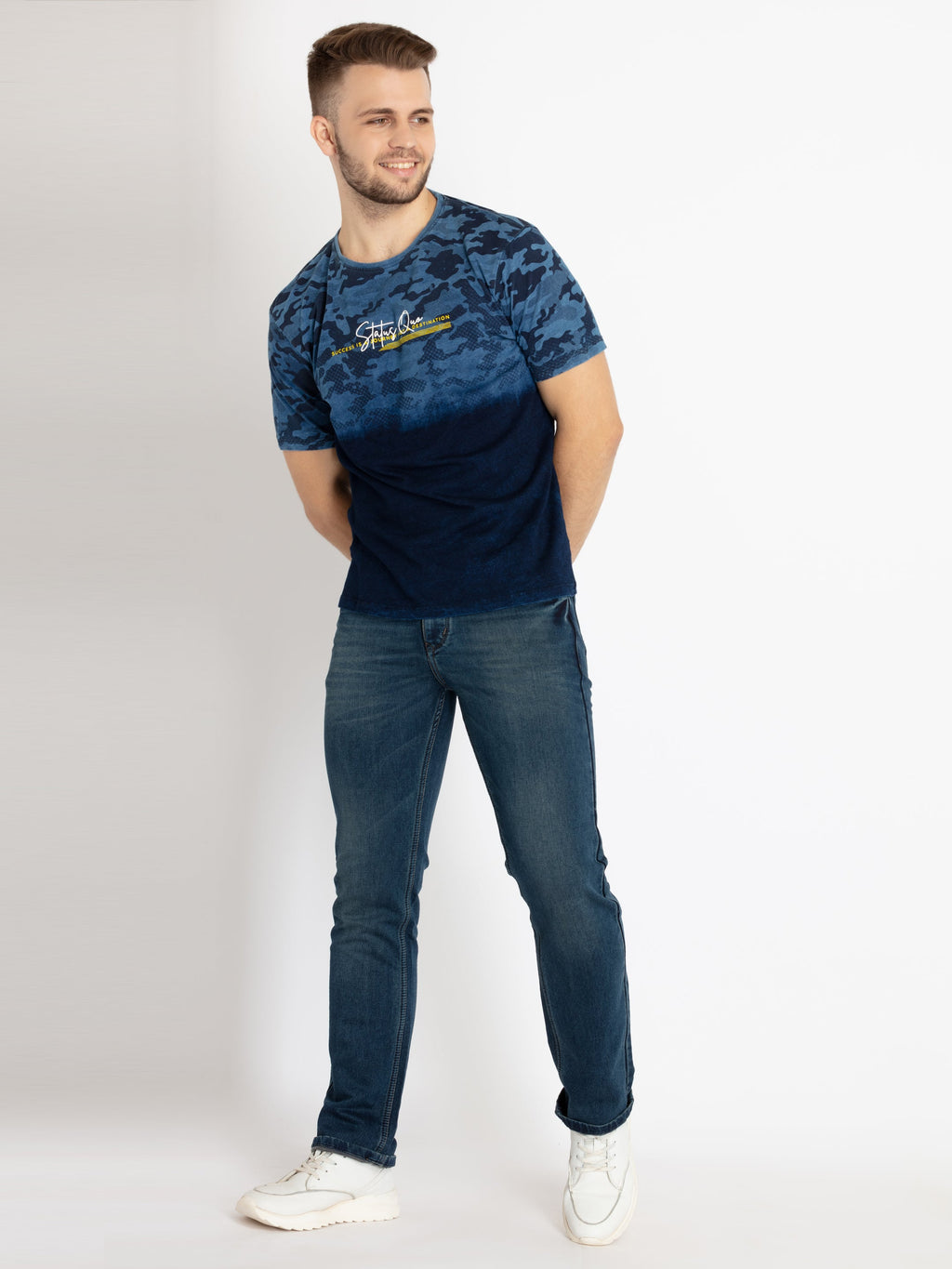 Mens Printed Round Neck T-shirt