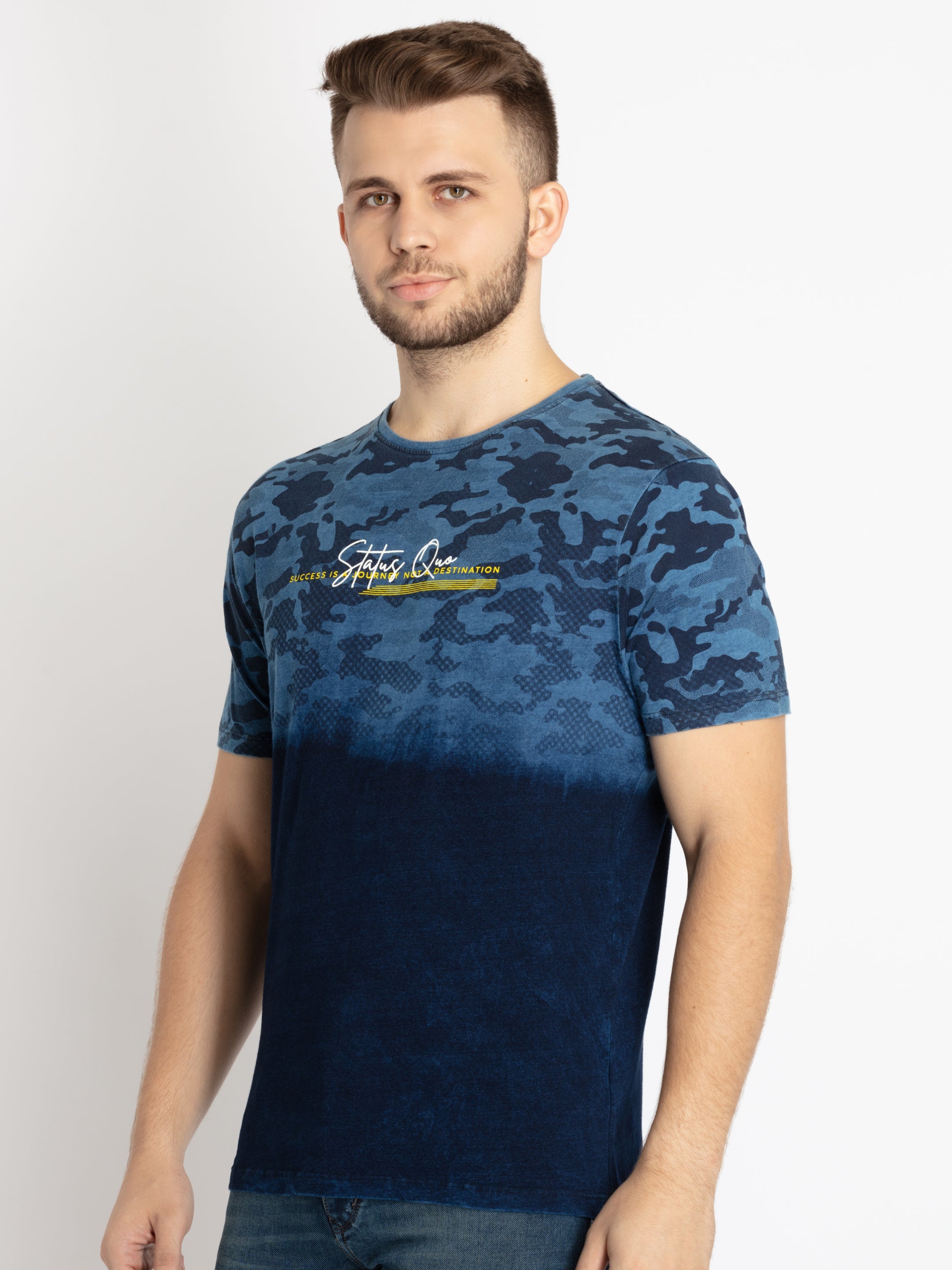 Mens Printed Round Neck T-shirt