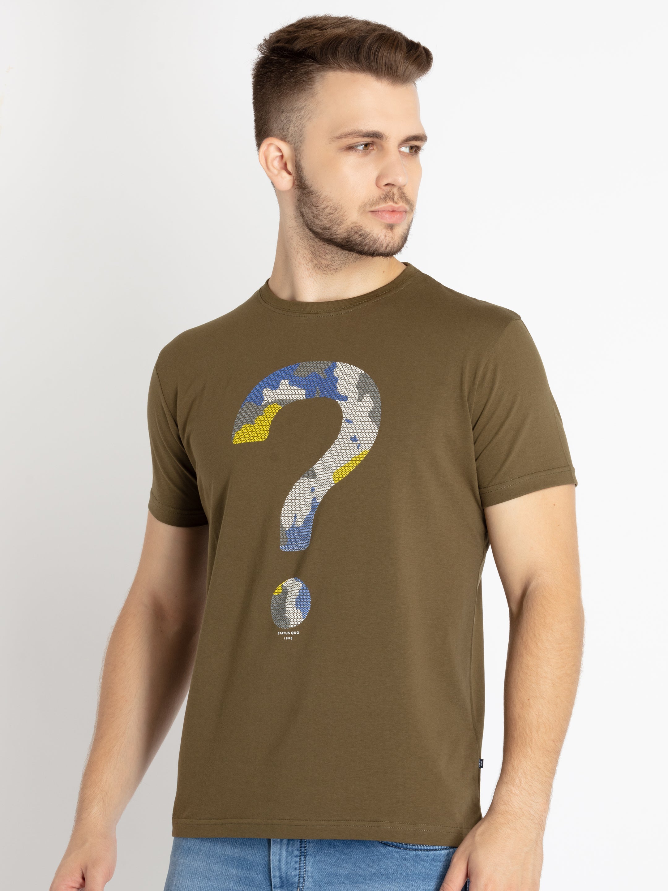 Mens Printed Round Neck T-shirt