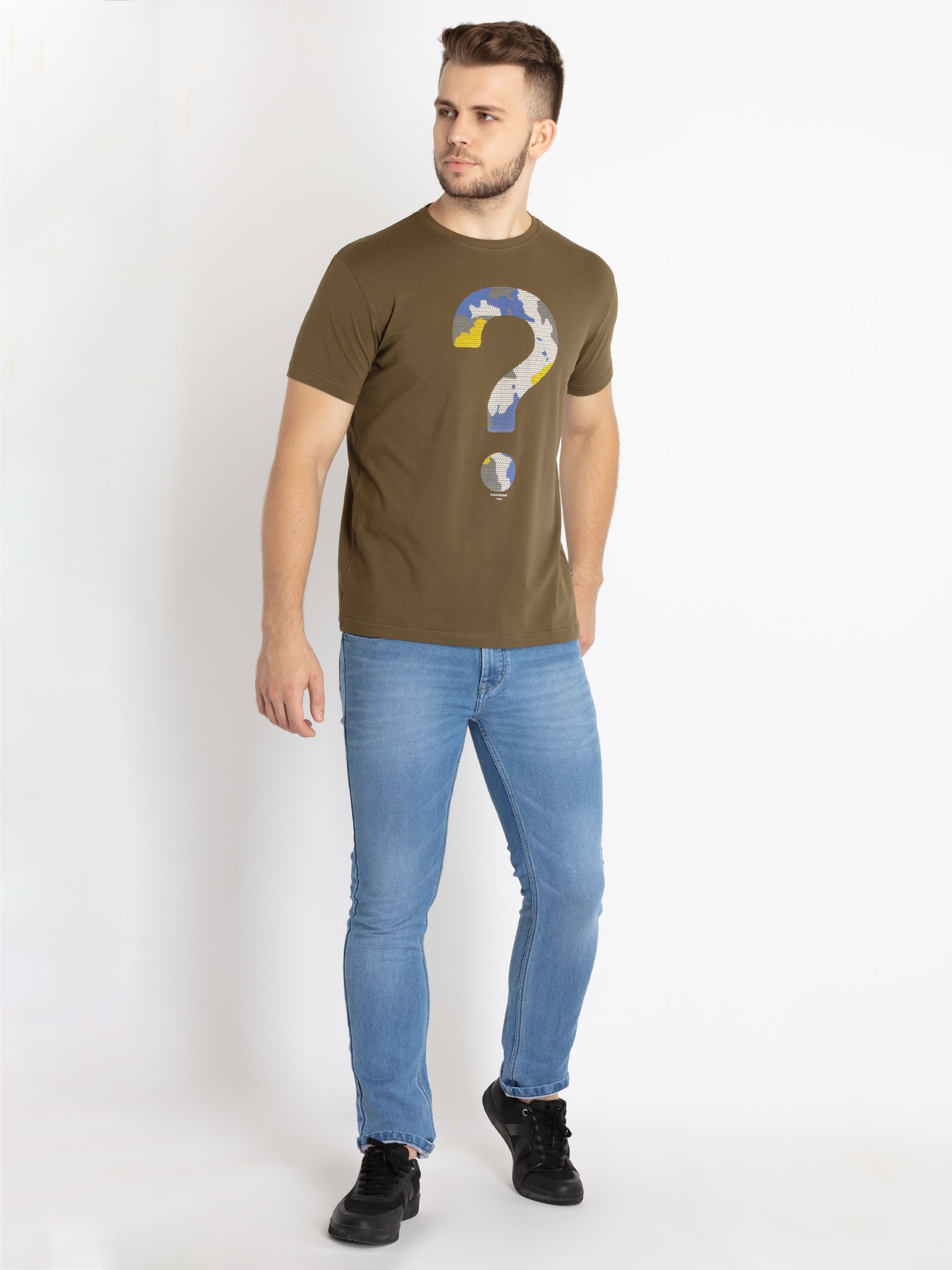 Mens Printed Round Neck T-shirt