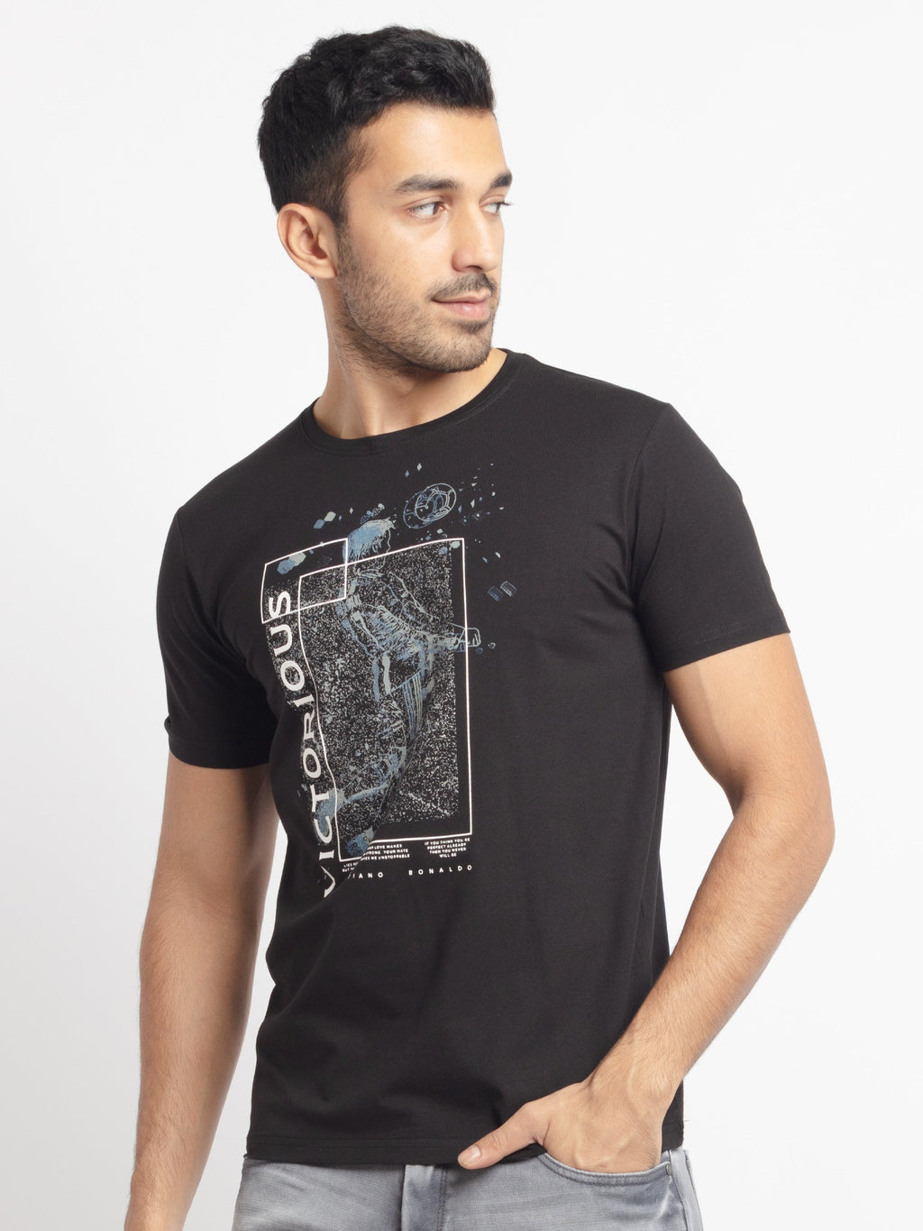 Status Quo |Printed Regular Fit Round Neck T-shirt - S, M, L, XL, XXL