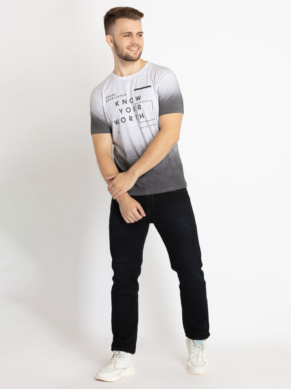 Mens Printed Round Neck T-shirt