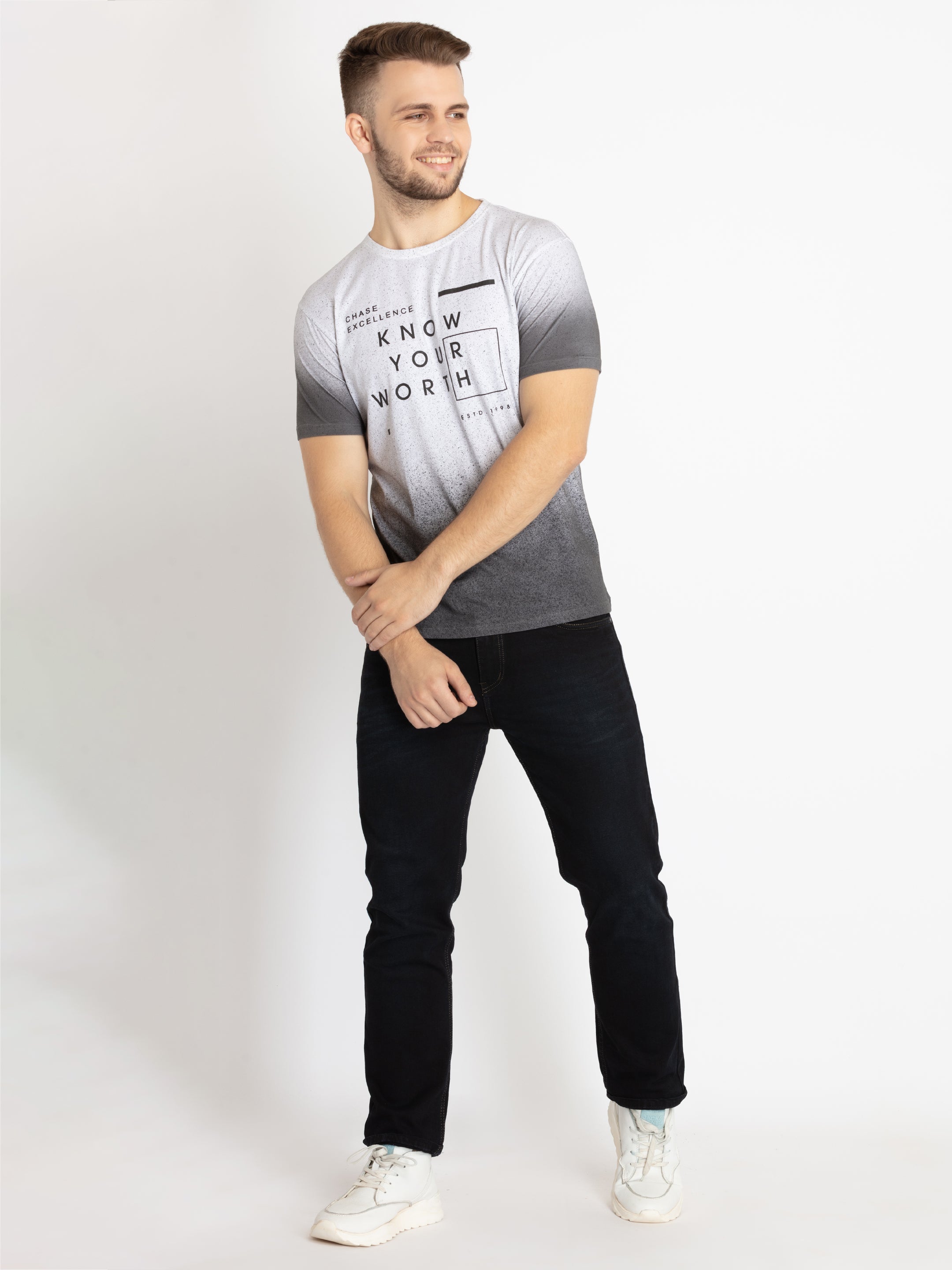 Mens Printed Round Neck T-shirt
