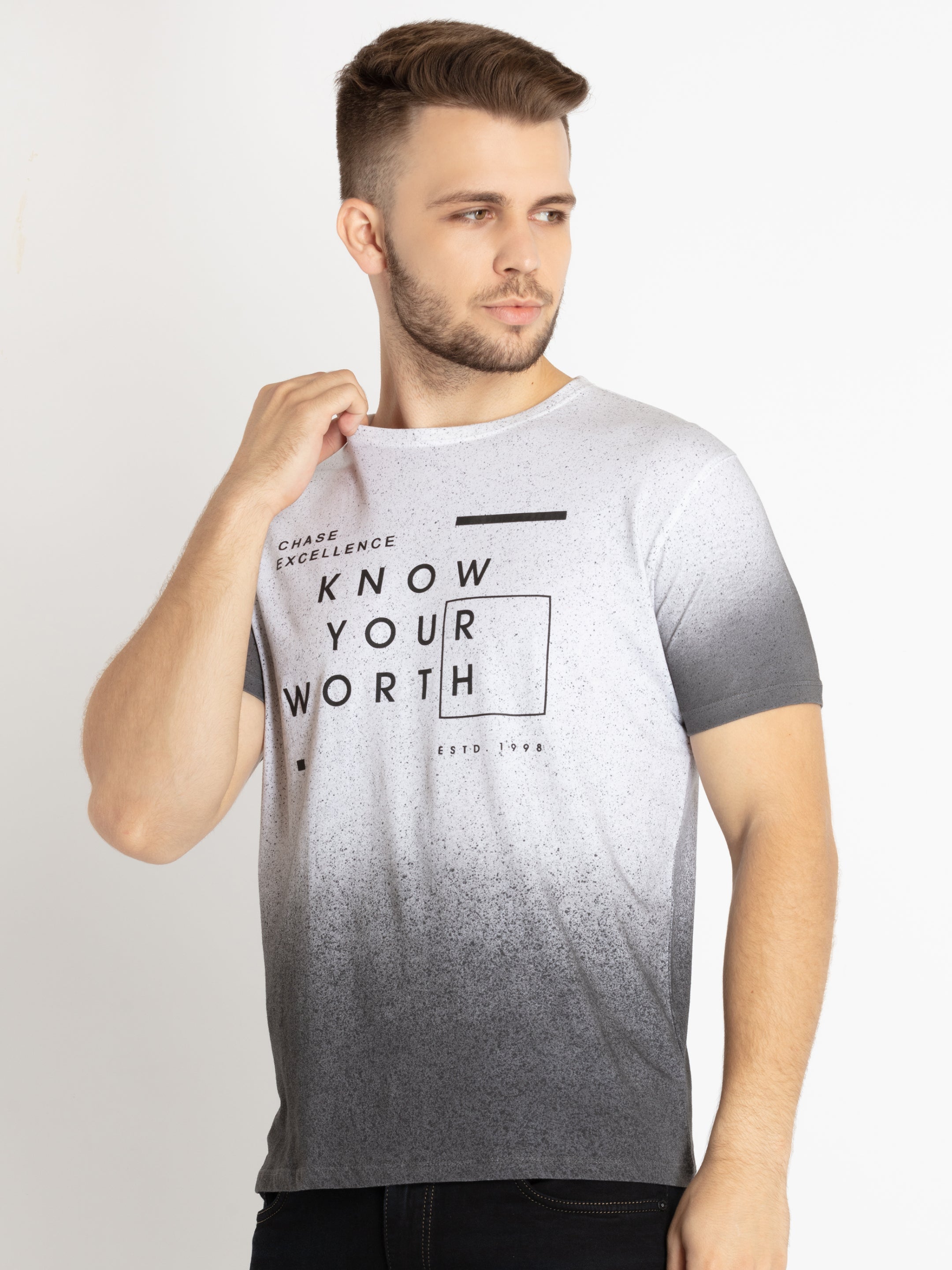 Mens Printed Round Neck T-shirt