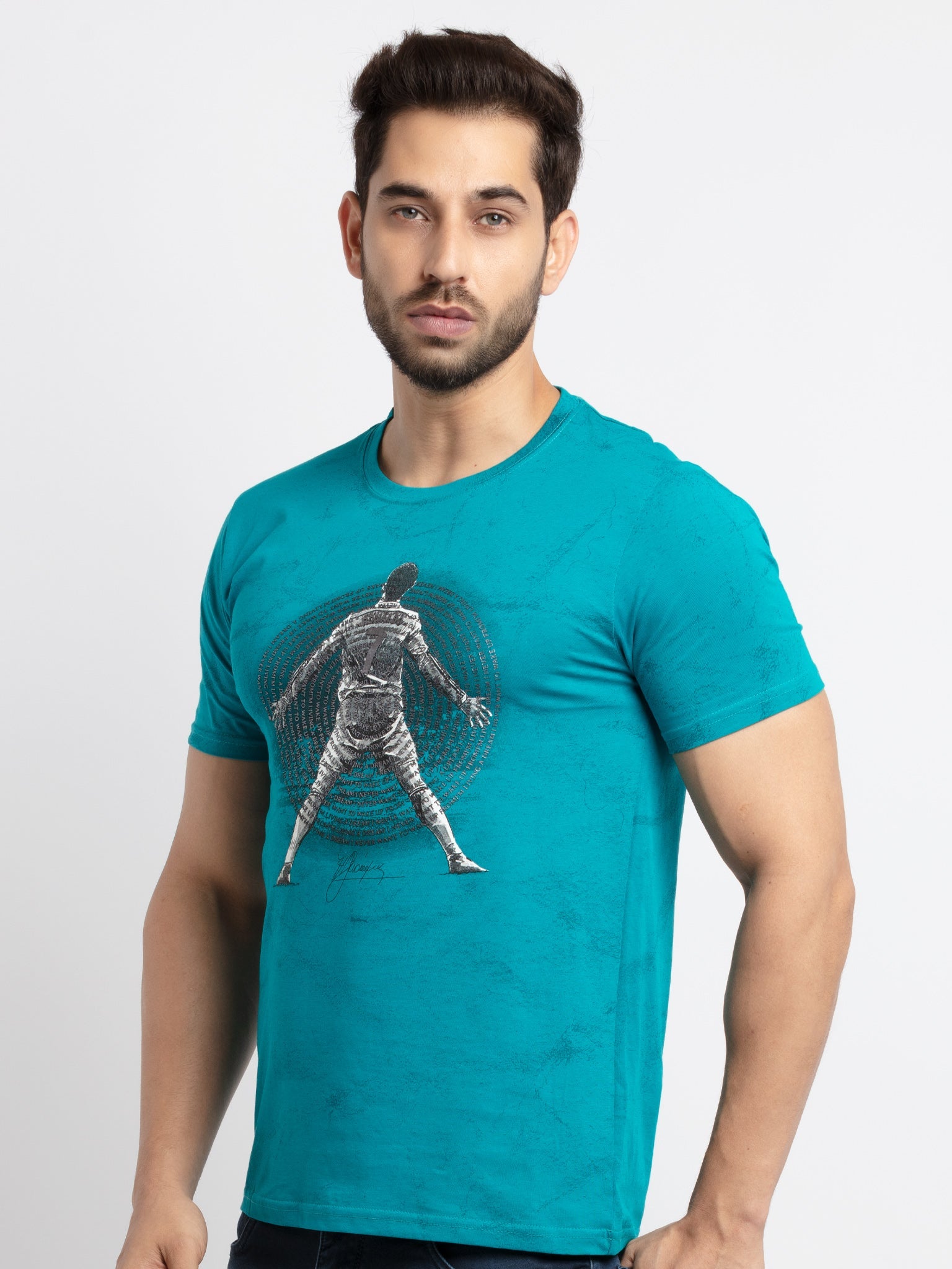 Mens Printed Round Neck T-Shirt