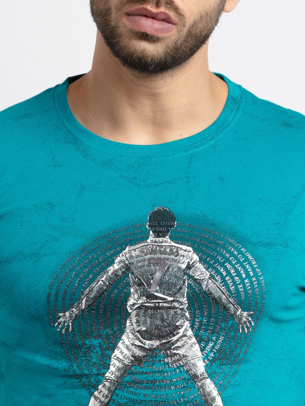 Mens Printed Round Neck T-Shirt