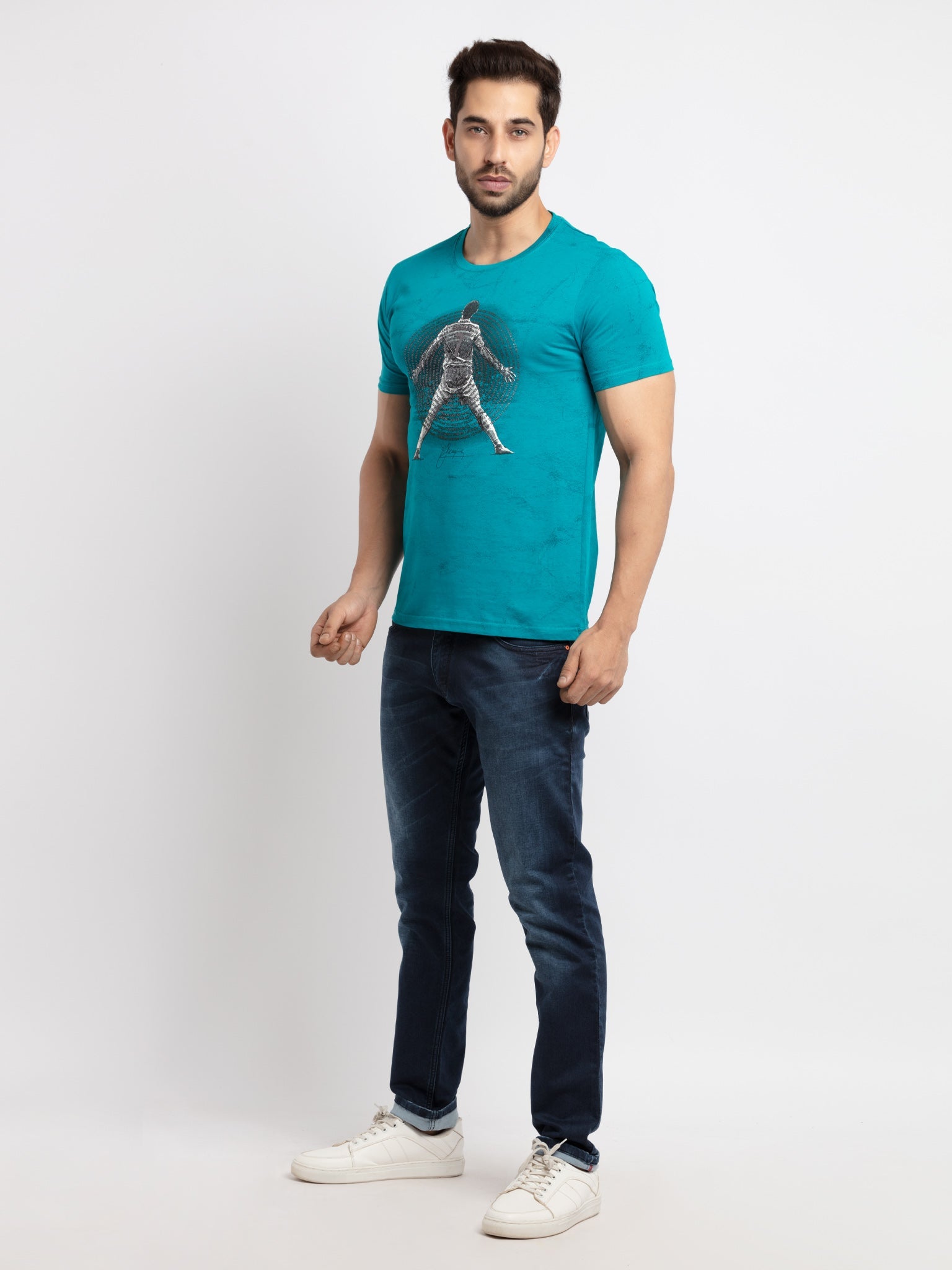 Mens Printed Round Neck T-Shirt