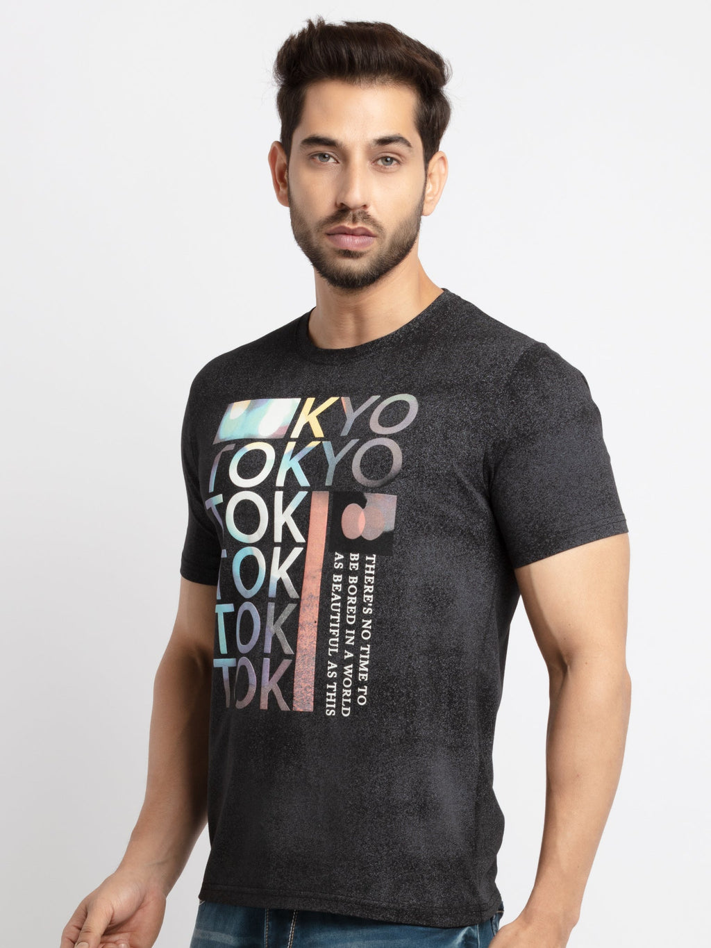 Mens Printed Round Neck T-Shirt