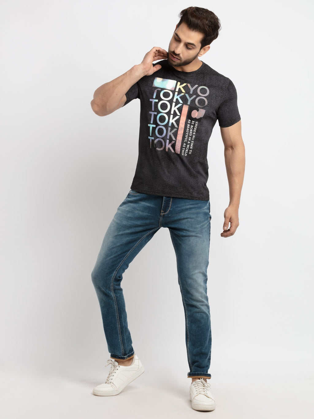 Mens Printed Round Neck T-Shirt