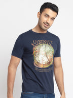 Mens Regular Fit Round Neck Printed T-Shirt