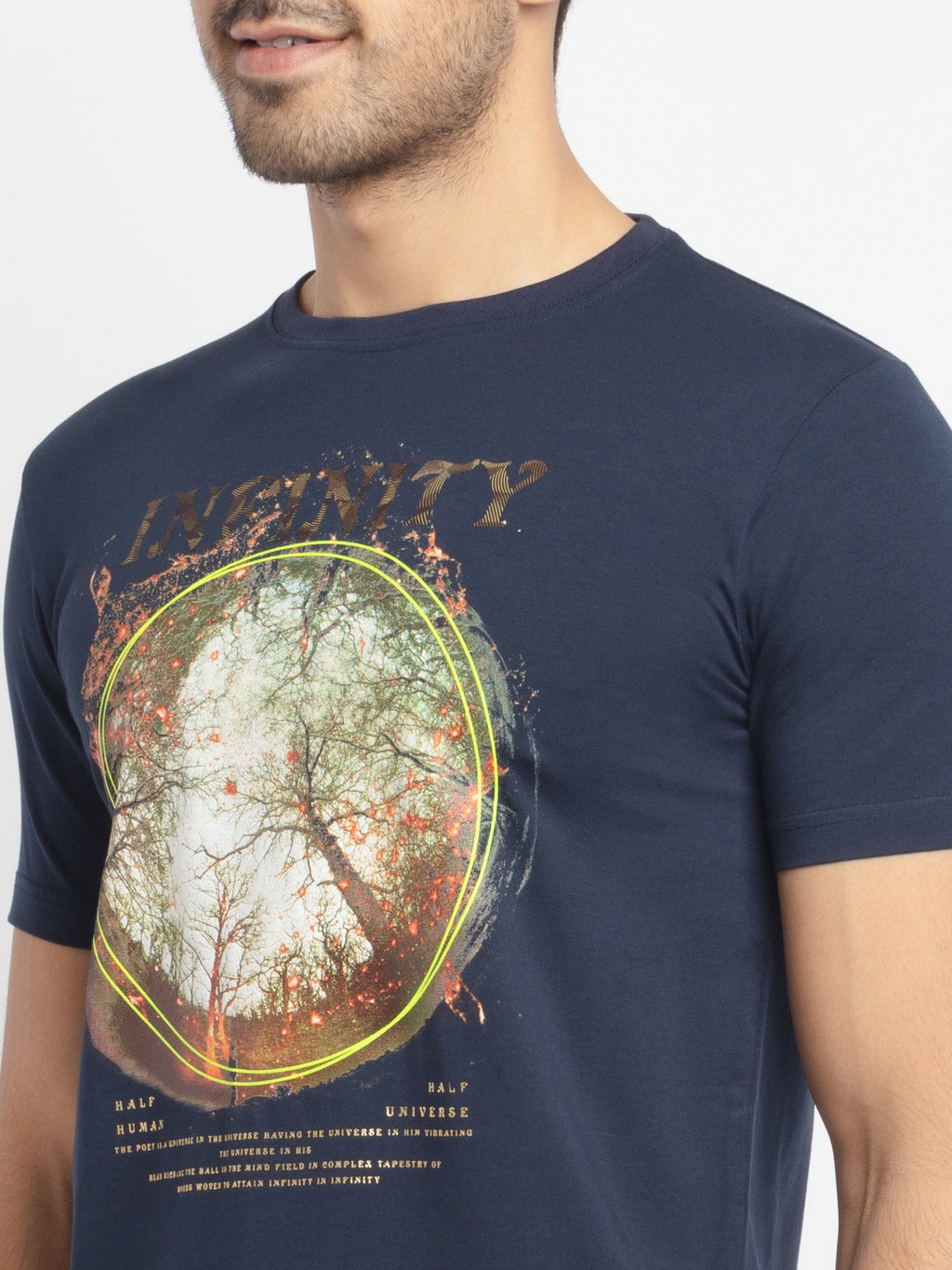 Mens Regular Fit Round Neck Printed T-Shirt