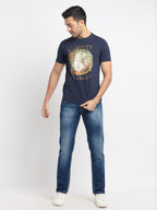 Mens Regular Fit Round Neck Printed T-Shirt