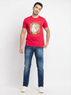 Mens Regular Fit Round Neck Printed T-Shirt
