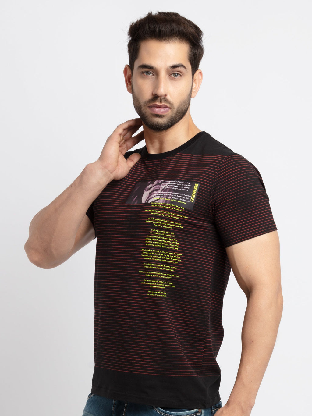 Mens Printed Round Neck T-Shirt