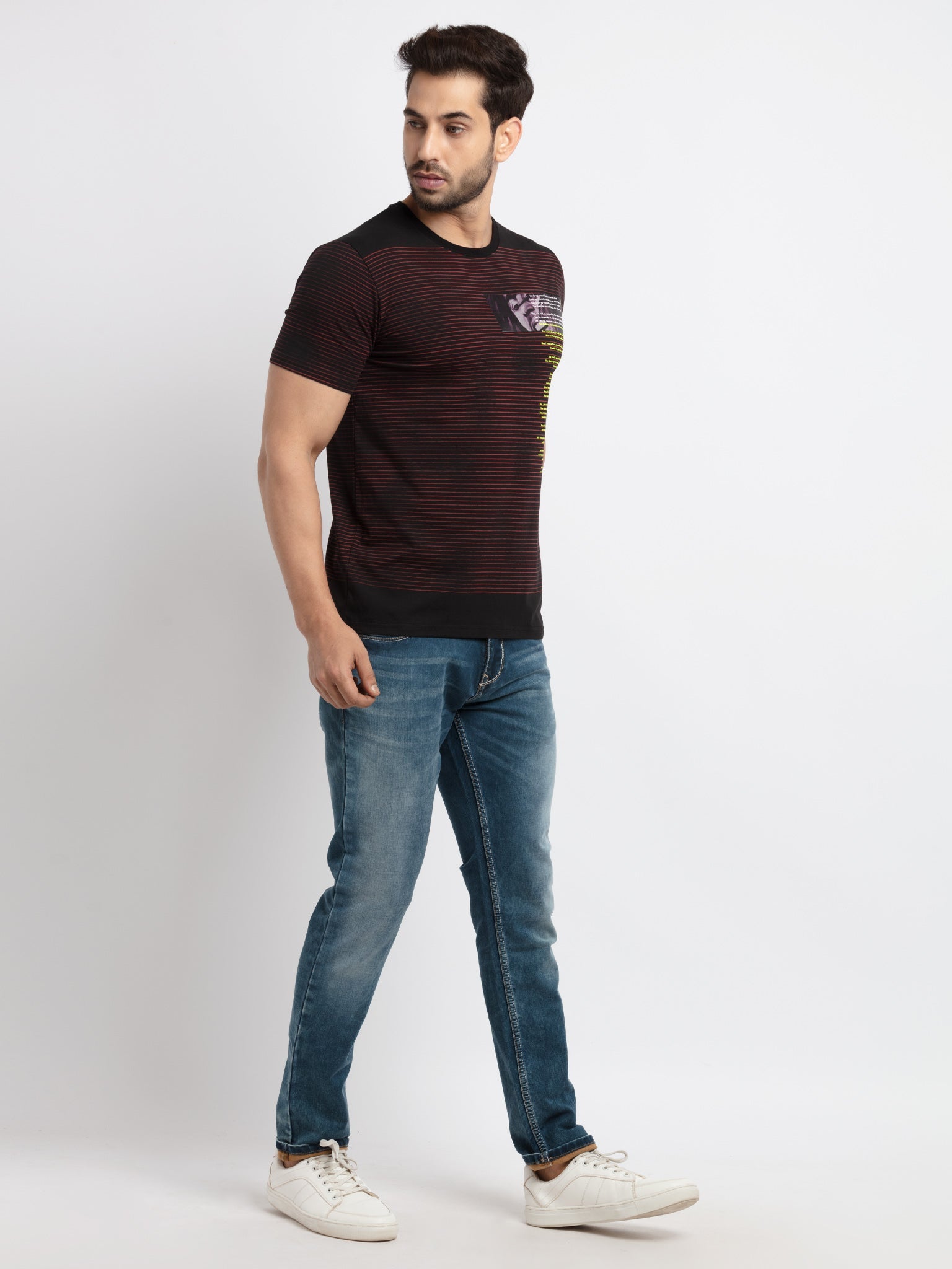 Mens Printed Round Neck T-Shirt