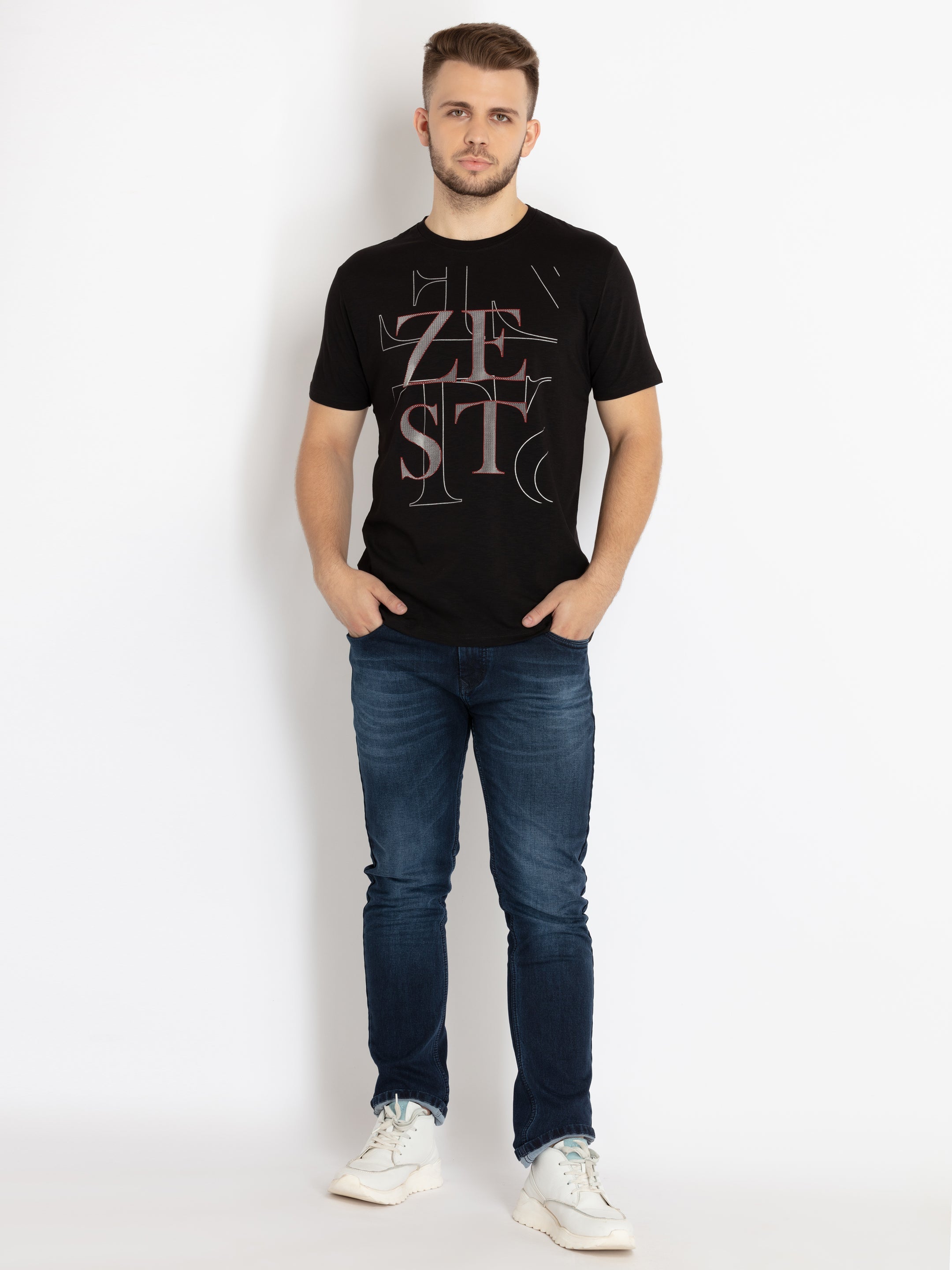 Mens Printed Round Neck T-shirt