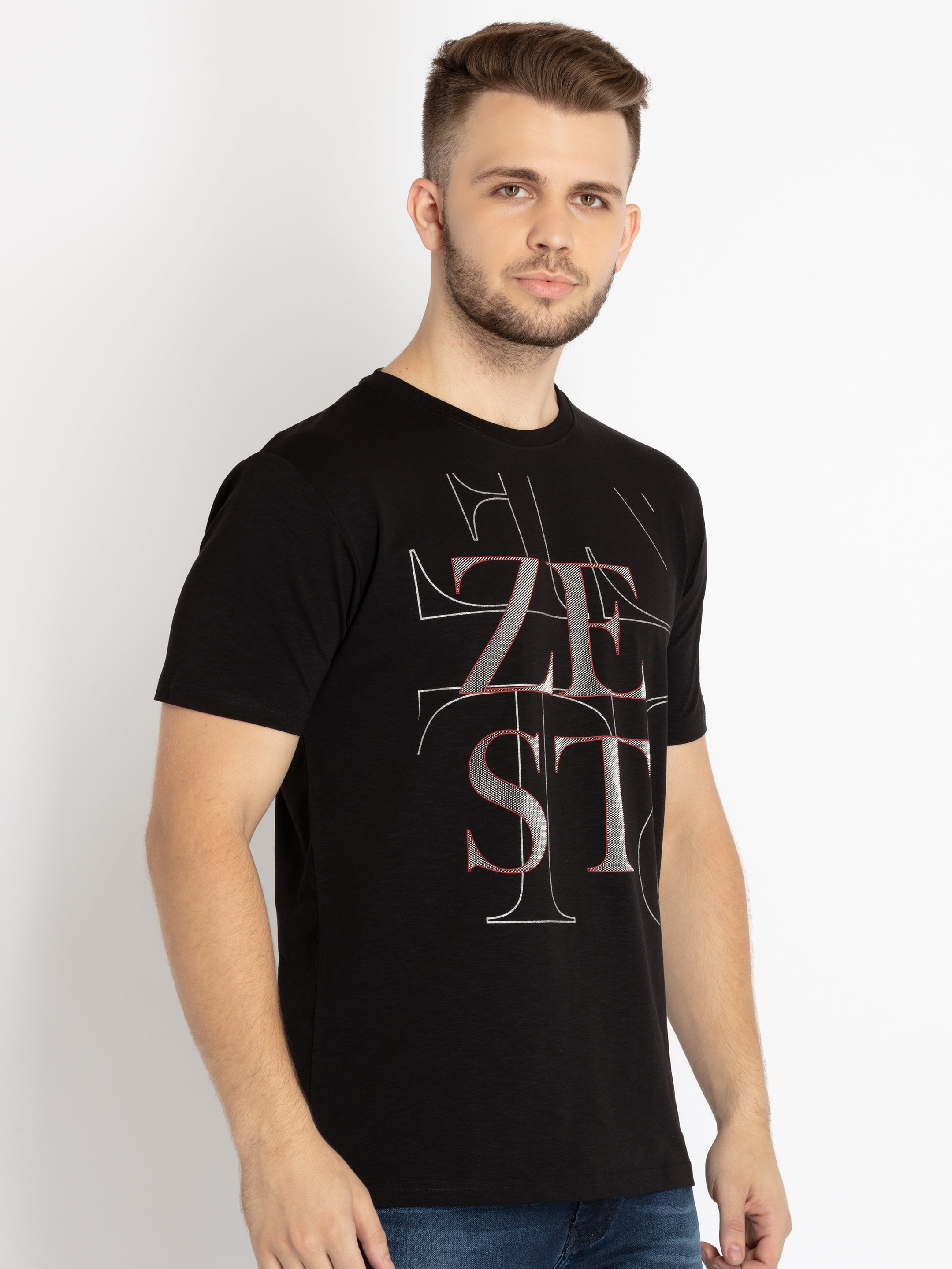 Mens Printed Round Neck T-shirt