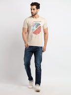 Mens Printed Round Neck T-Shirt