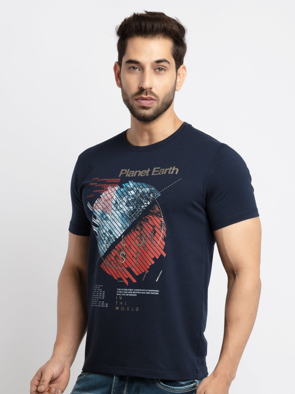 Mens Printed Round Neck T-Shirt