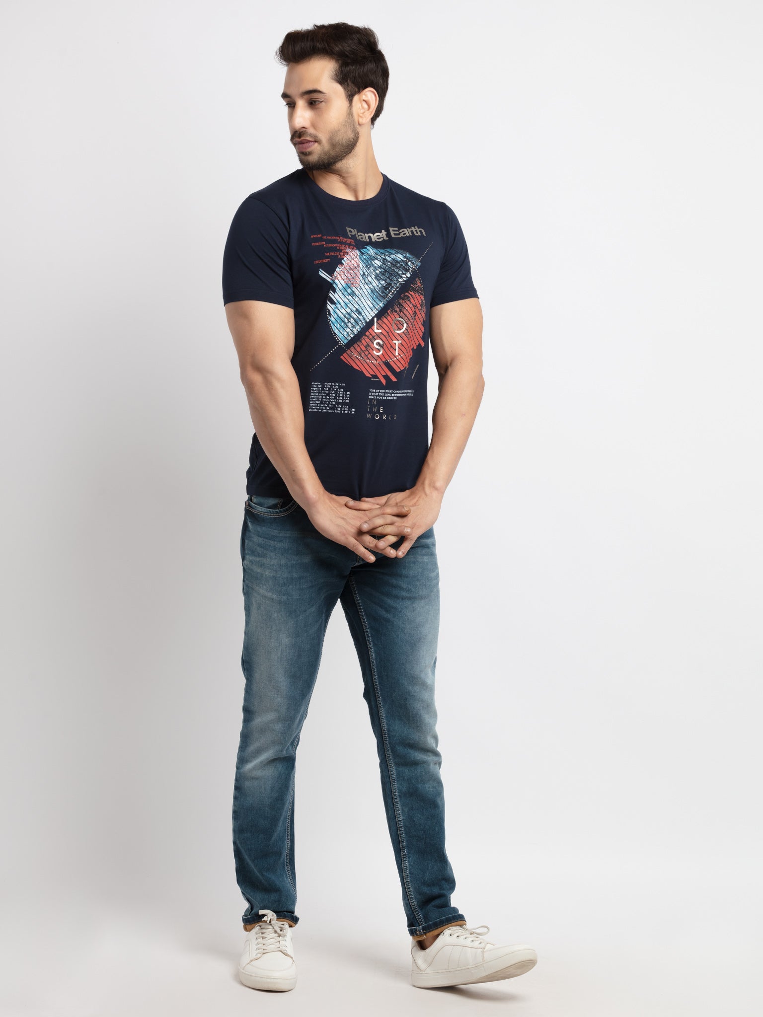 Mens Printed Round Neck T-Shirt