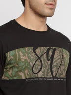 Mens Printed Round Neck Full Sleeves T-Shirt