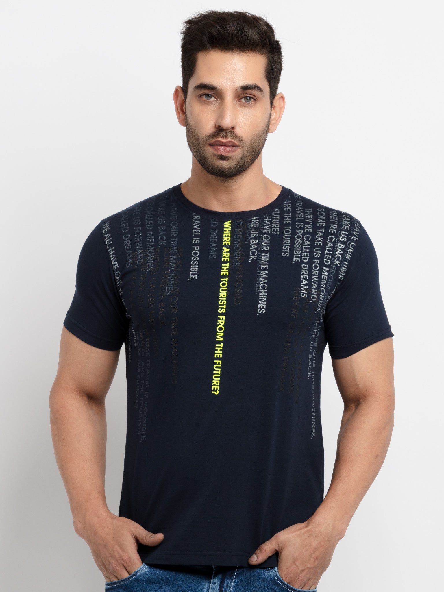 Mens Printed Round Neck T-Shirt
