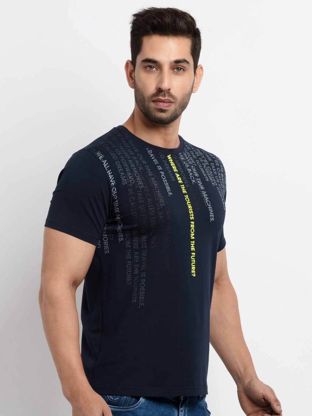 Mens Printed Round Neck T-Shirt