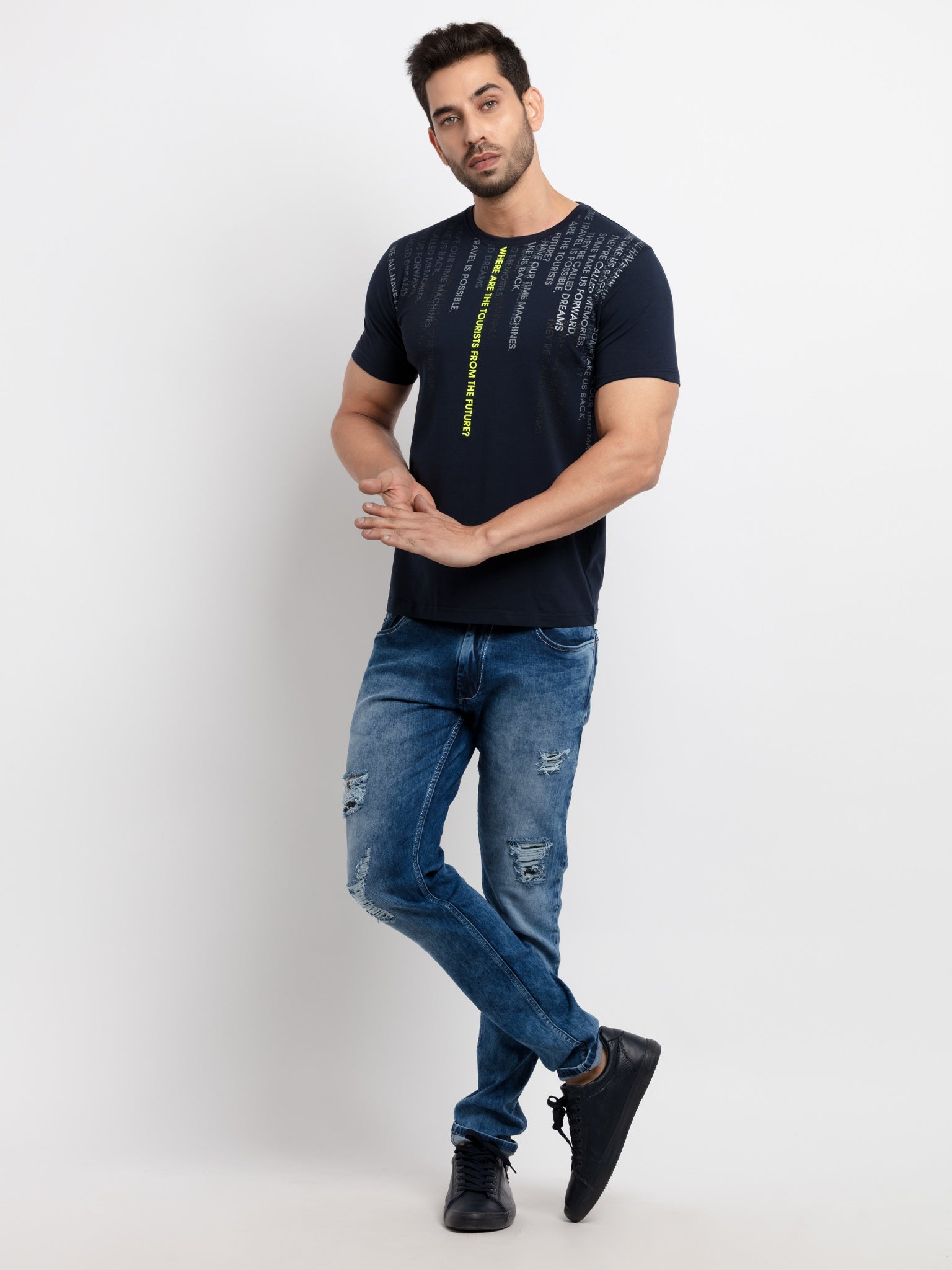 Mens Printed Round Neck T-Shirt