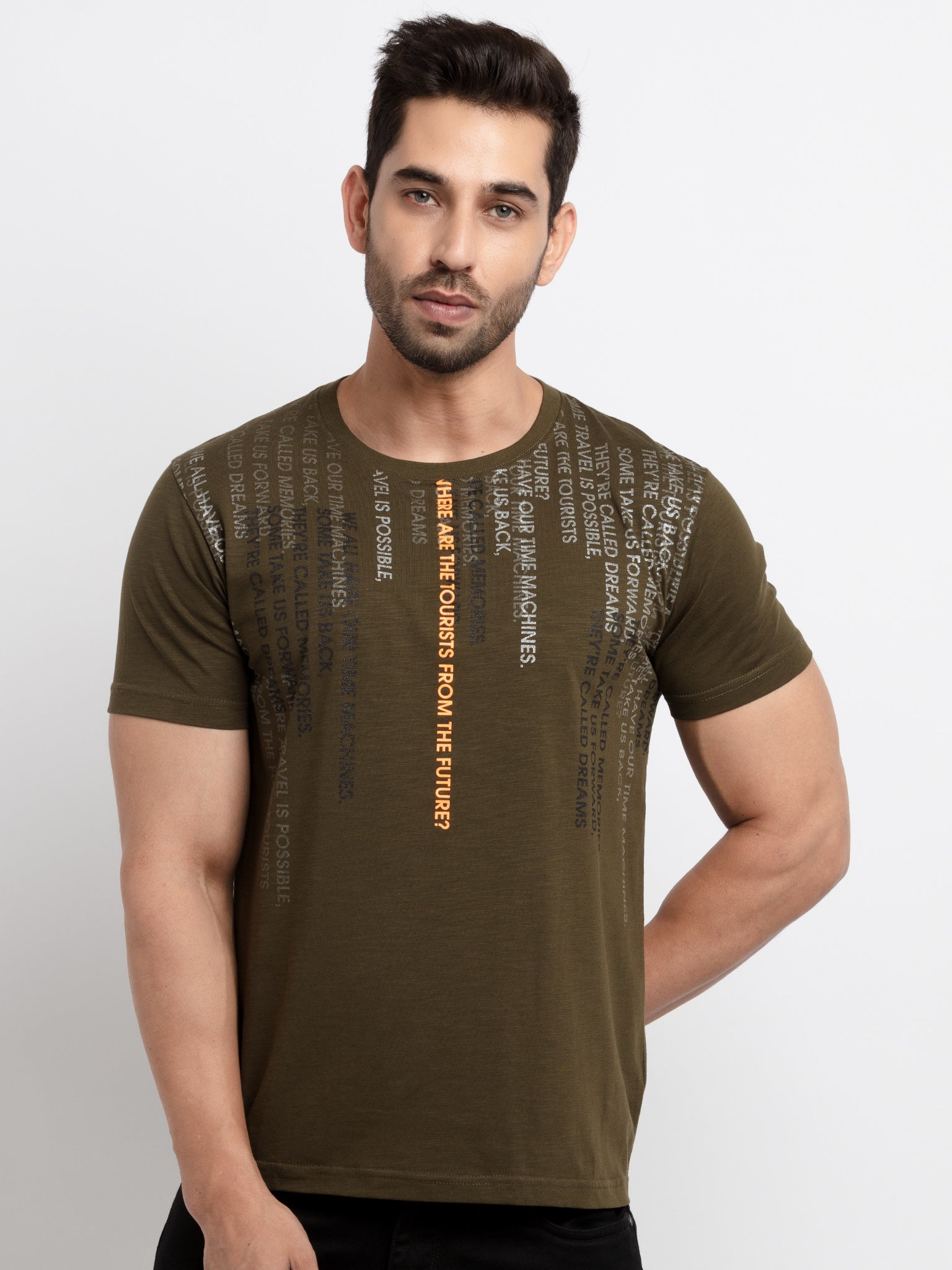 Mens Printed Round Neck T-Shirt