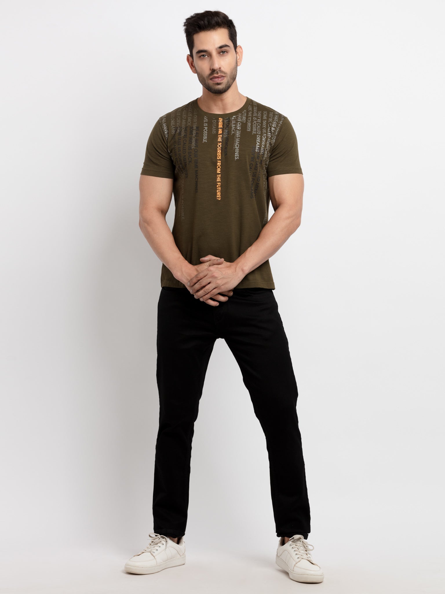 Mens Printed Round Neck T-Shirt