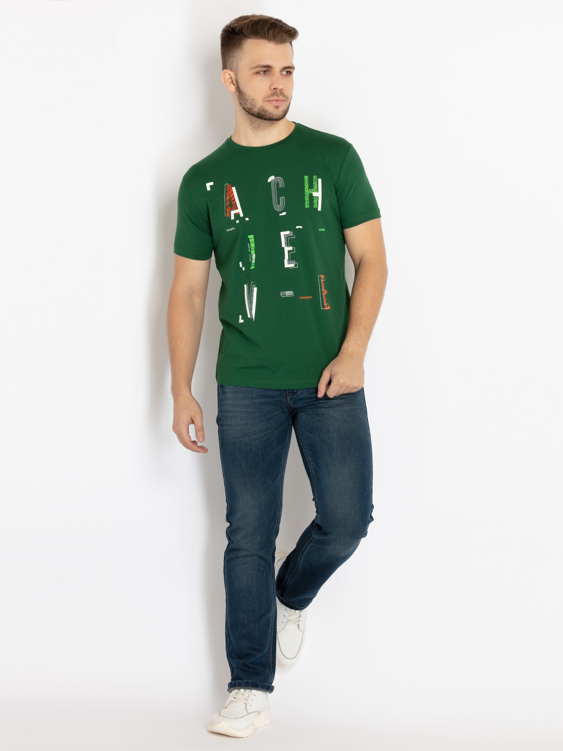 Mens Printed Round Neck T-shirt