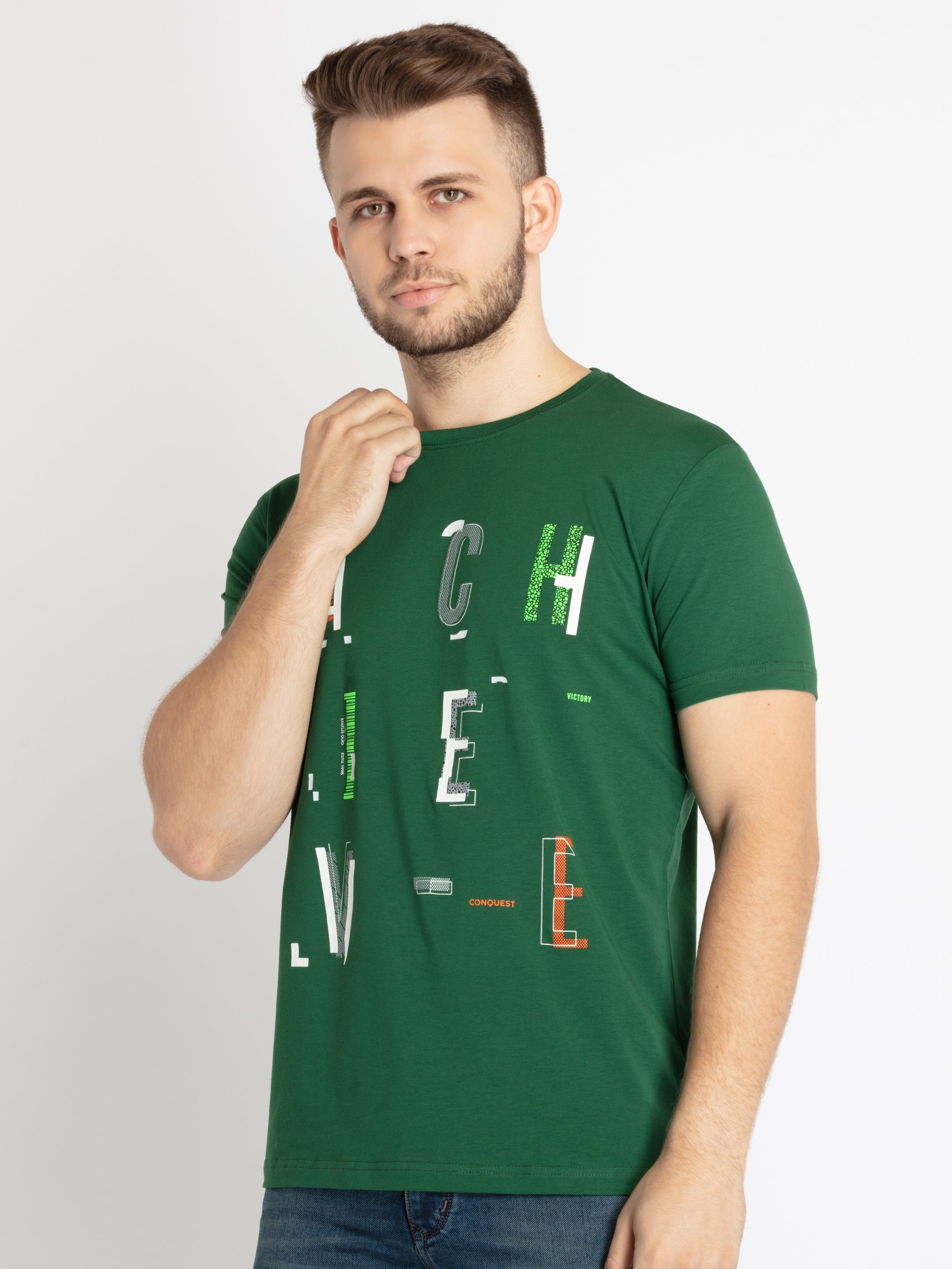 Mens Printed Round Neck T-shirt