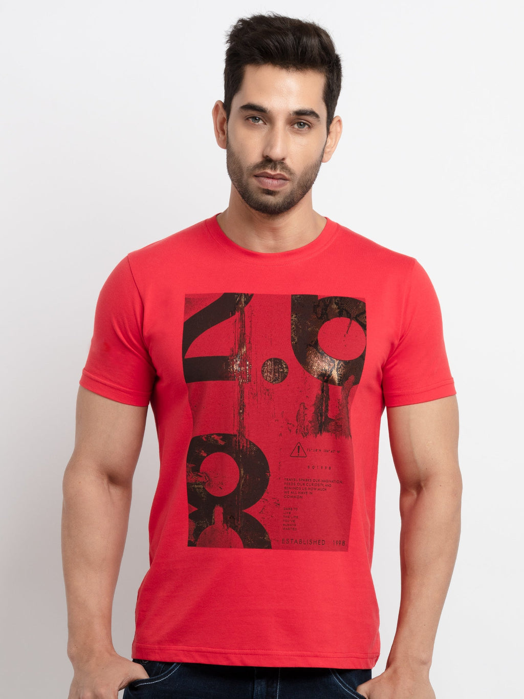 Mens Printed Round Neck T-Shirt