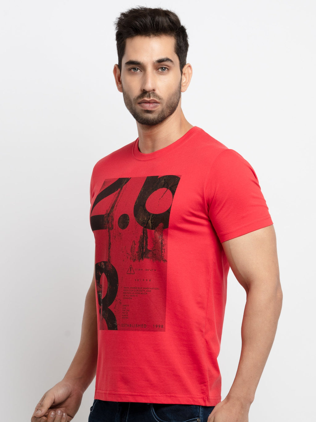 Mens Printed Round Neck T-Shirt