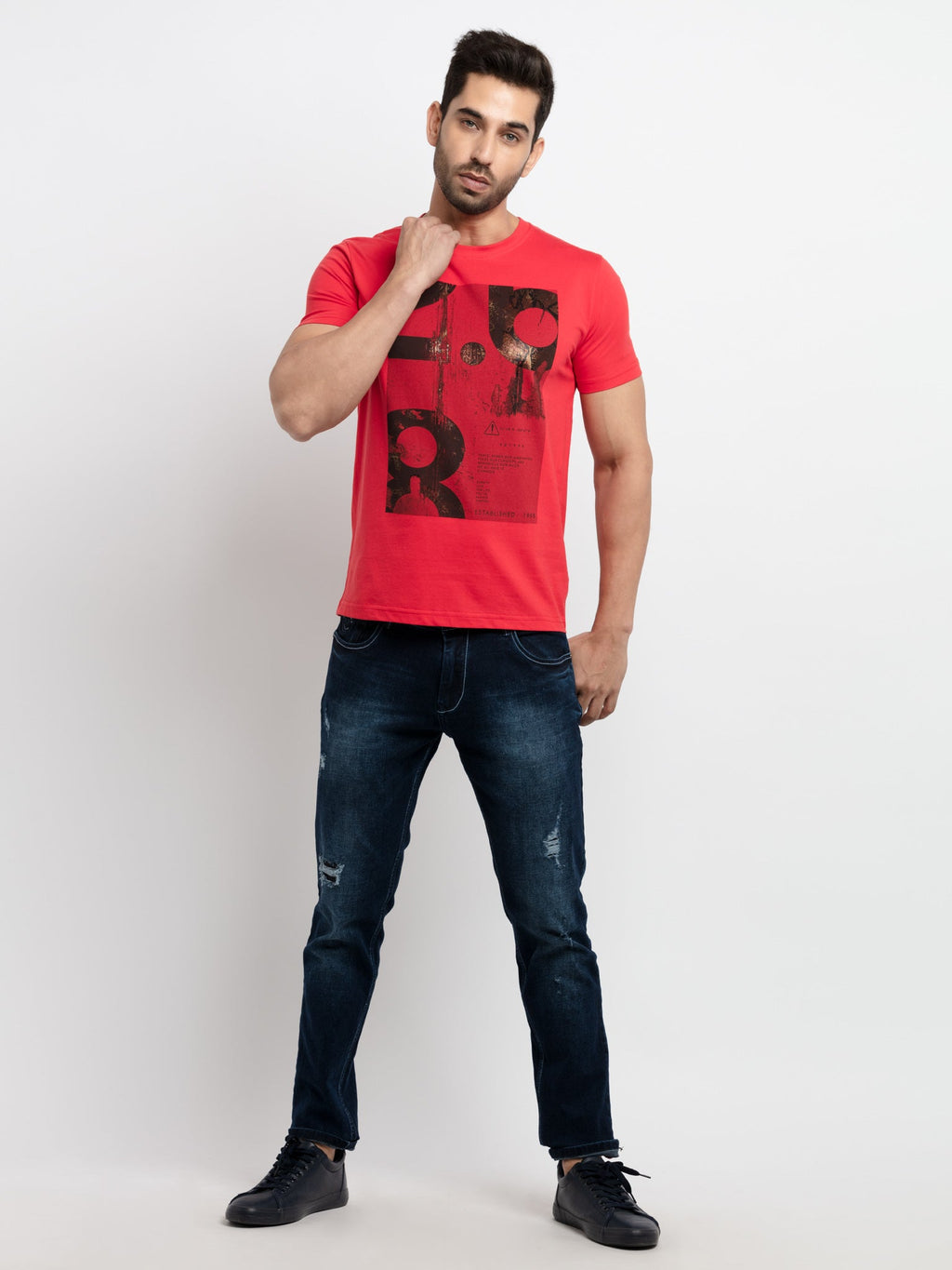 Mens Printed Round Neck T-Shirt