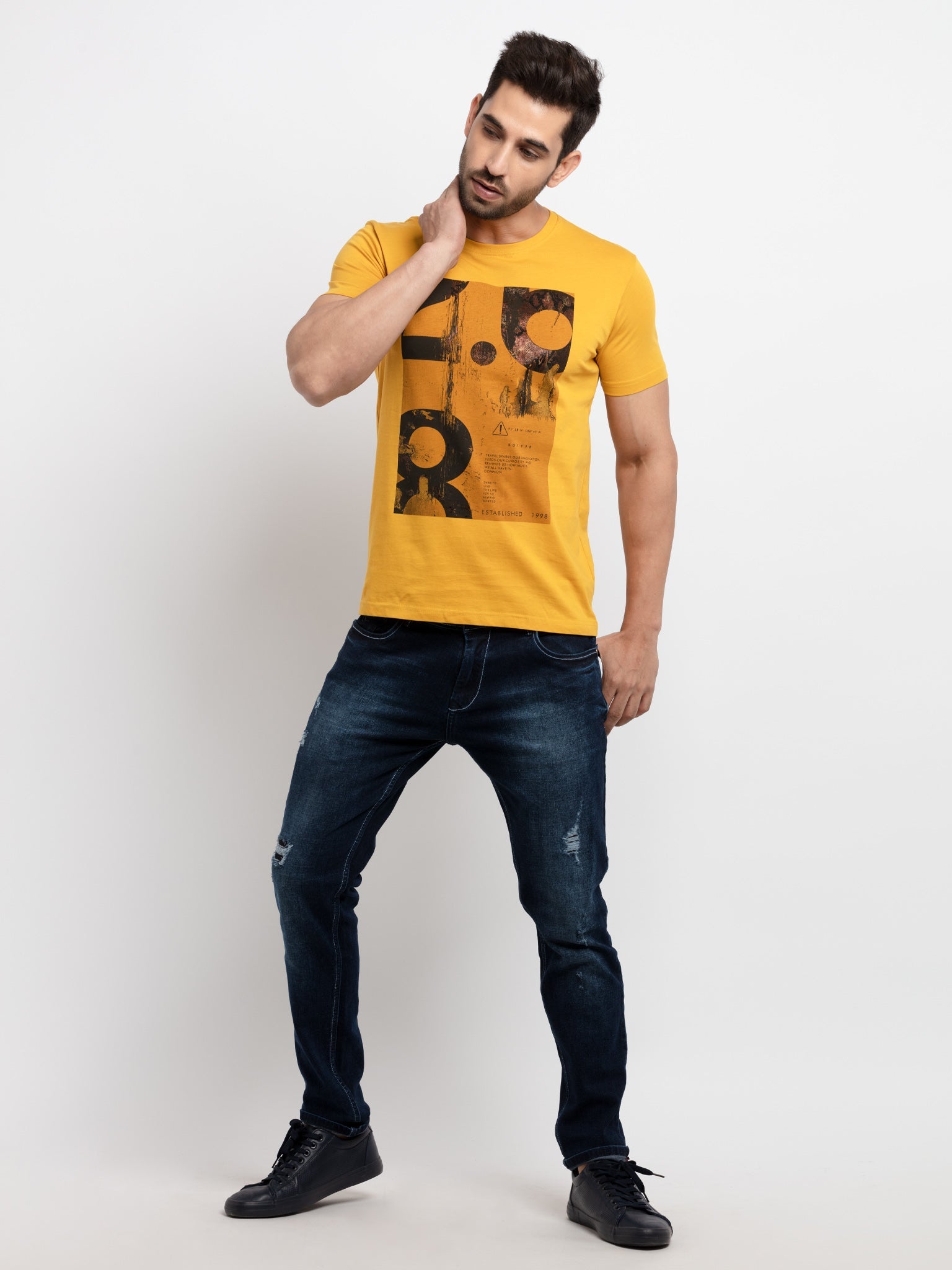 Mens Printed Round Neck T-Shirt
